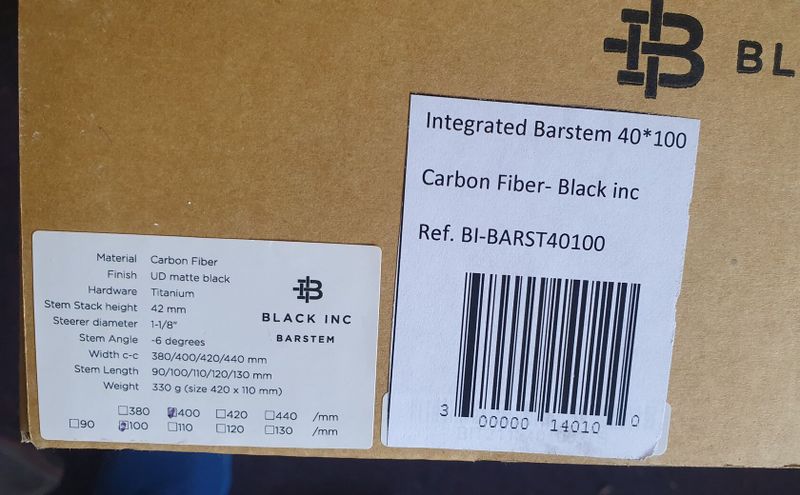 Integrovaná řídítka Black Inc HB01 - 100/400
