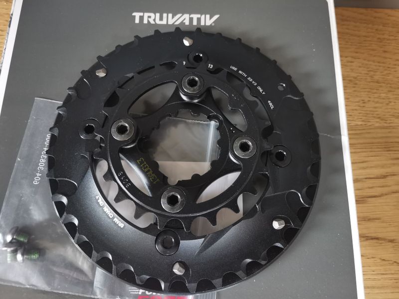 nový převodník TruvativSRAM MTB GXP 2x10 22 36T zubů a roztečí 64 104 BCD Materiál 7075-T6 aluminium
