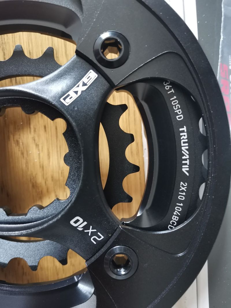 nový převodník TruvativSRAM MTB GXP 2x10 22 36T zubů a roztečí 64 104 BCD Materiál 7075-T6 aluminium