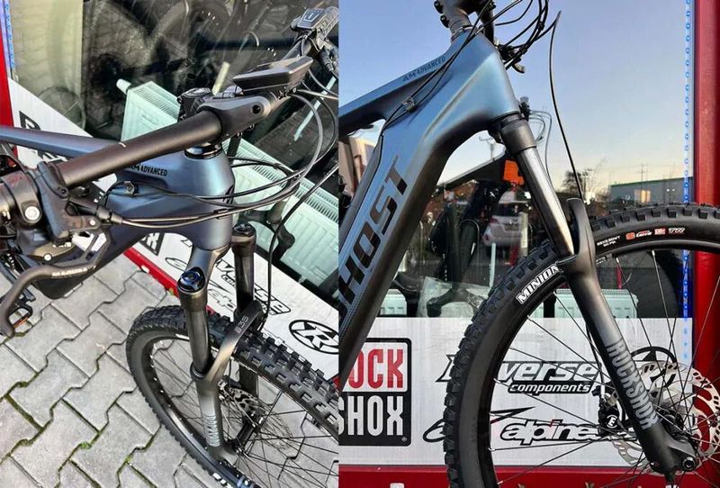 🔥🔥 SLEVA 72.000 Kč -41%🔥🔥 GHOST E-Riot AM CF/AL 160/160 Advanced B750 Blue/Black - XL / L 