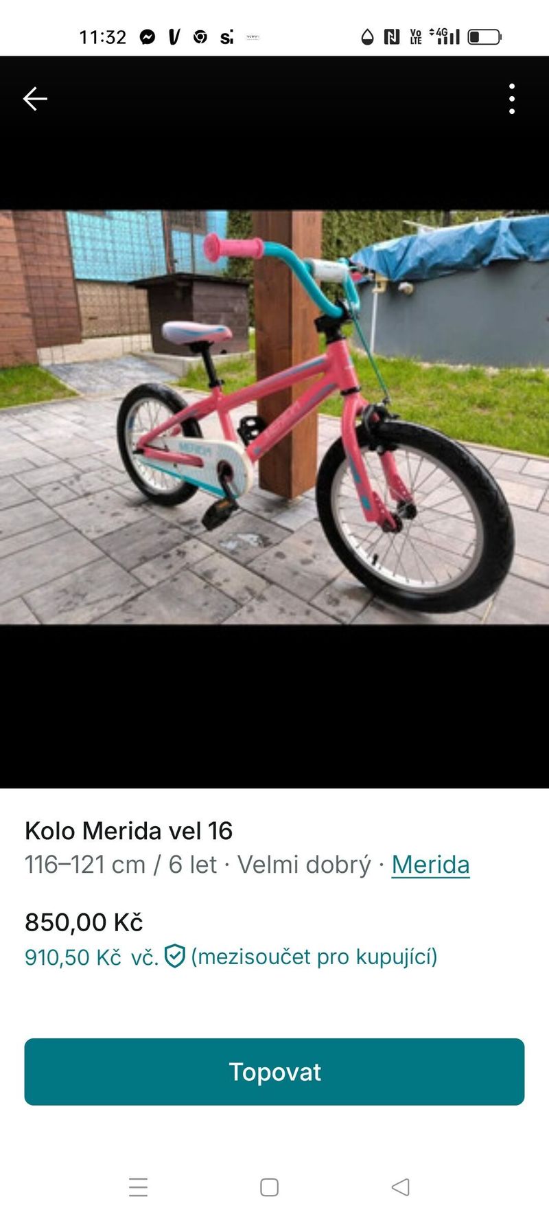 Dětské kolo Merida model SE26,vel 16"