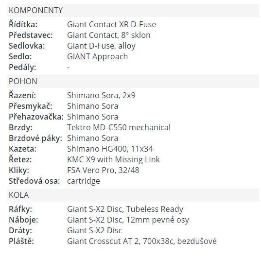 Komplet sada Shimano Sora