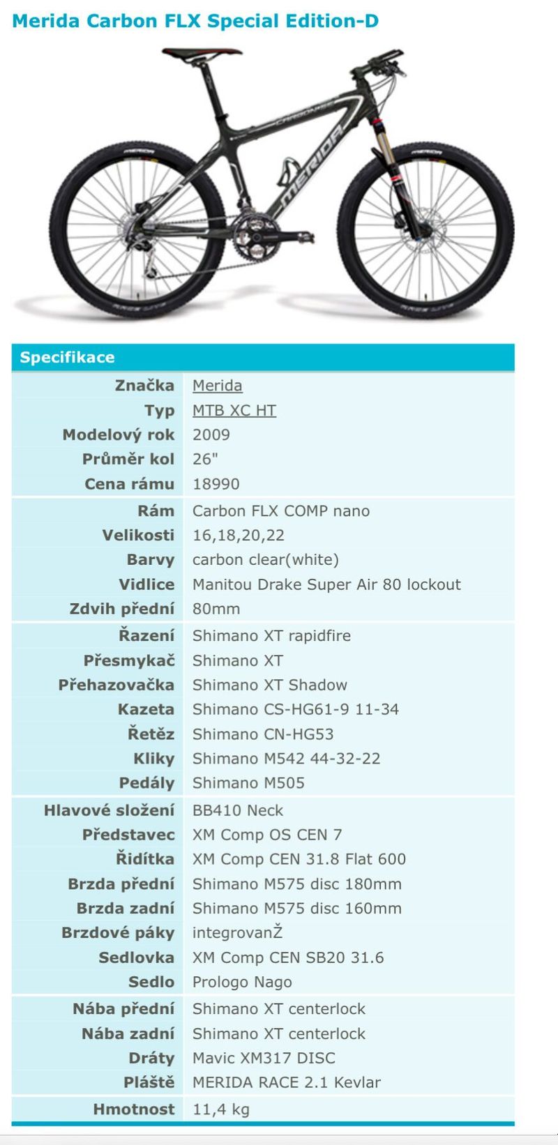Merida Carbon FLX speciál edition 