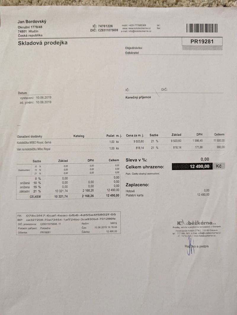 Prodám skládací koloběžku českého výrobce MIBO Royal