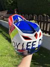 TroyLeeDesigns D4 Composite Helmet MIPS Qualifier White Blue