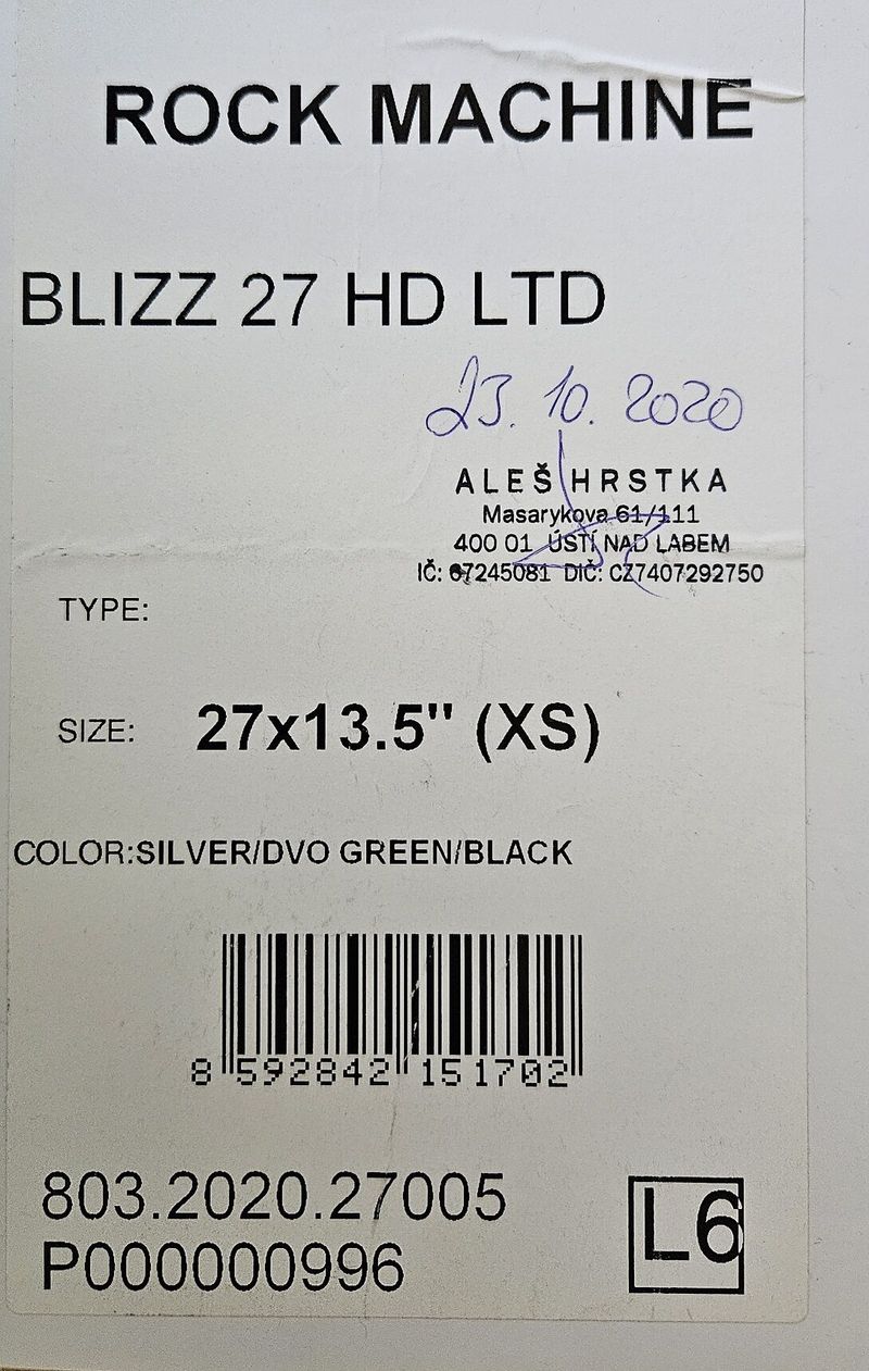 Rock Machine BLIZZ 27 HD LTD juniorské kolo