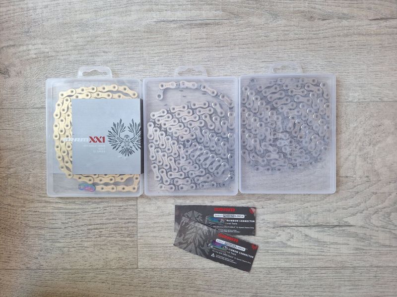 nový řetěz Sram CN XX1 Eagle Gold + 2ks jetých X01