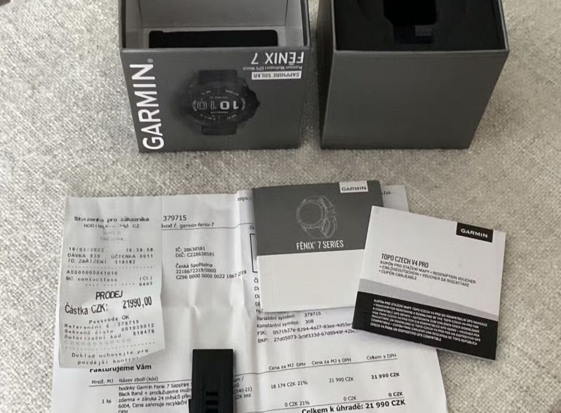 Prodám hodinky GarminFenix 7 Sapphire Solar Titanium