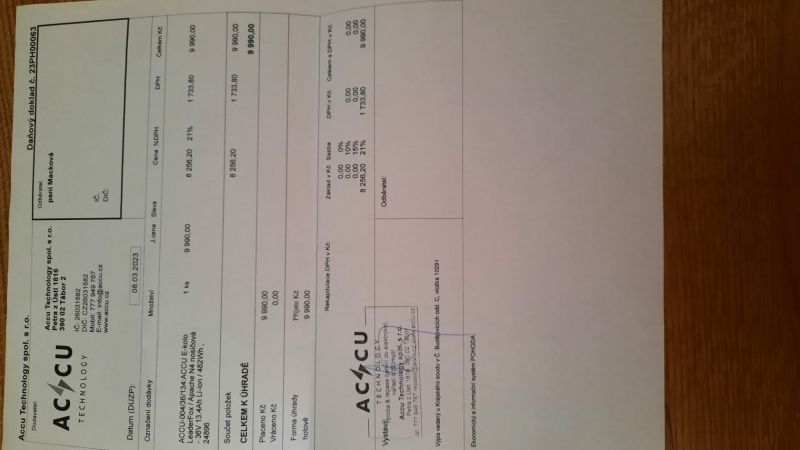 Prodám baterii do elektrokola +nabíječku 