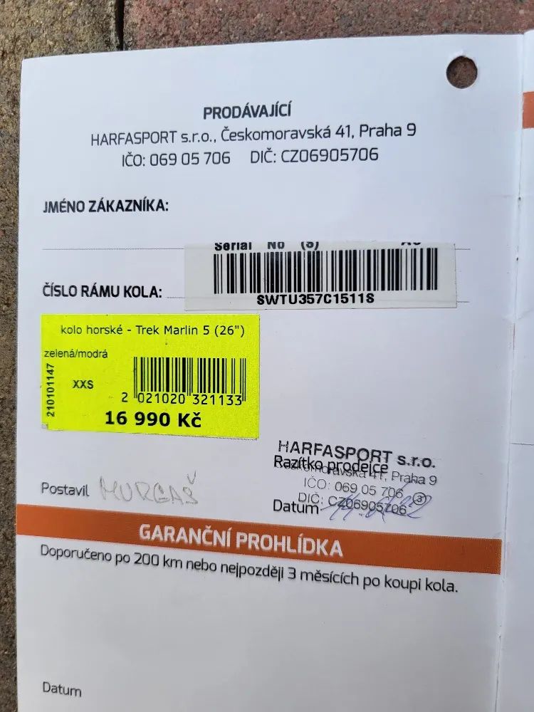 Trek Marlin 26¨ po prvním majiteli