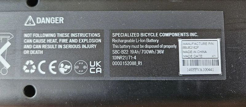 Baterie pro elektrokolo Specialized Levo M3 700wh 