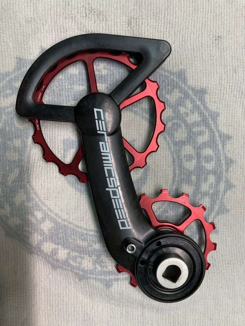 Ramínko s kladkami Ceramicspeed OSPW Sram Red/Force AXS Alloy coated - red