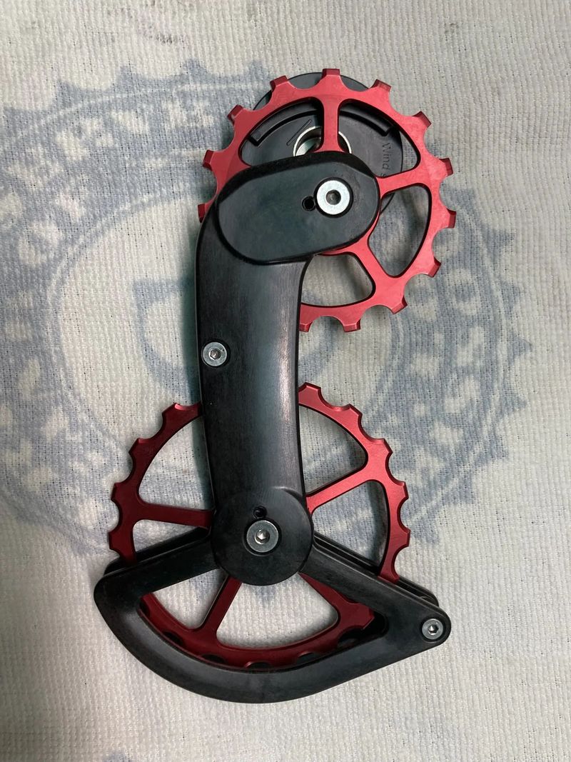 Ramínko s kladkami Ceramicspeed OSPW Sram Red/Force AXS Alloy coated - red