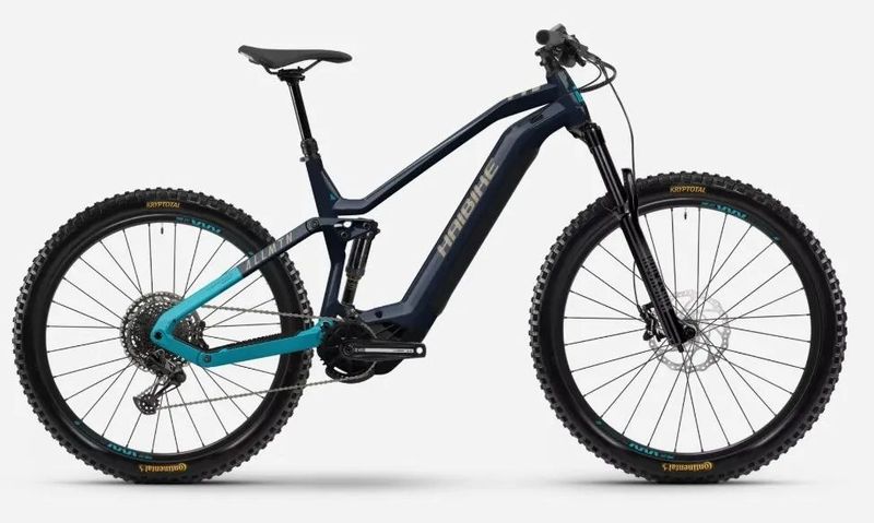 Haibike ALLMTN 2 High blue/cyan/caramel, gloss, 2025, 720Wh - Celoodpružené elektrokolo vel. L
