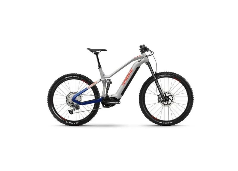 Haibike AllMtn 7, High soft grey/red/blue 2025, 720Wh - Celoodpružené elektrokolo vel. XL