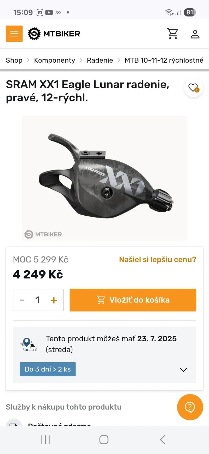 Nová Sada Sram XX1 Eagle Lunar Grey 10-52z
