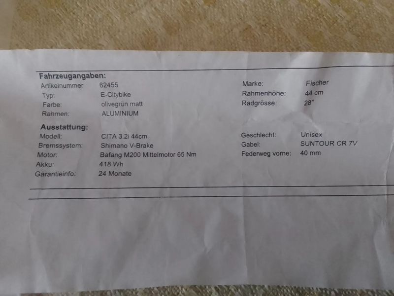 Elektro kolo Fischer