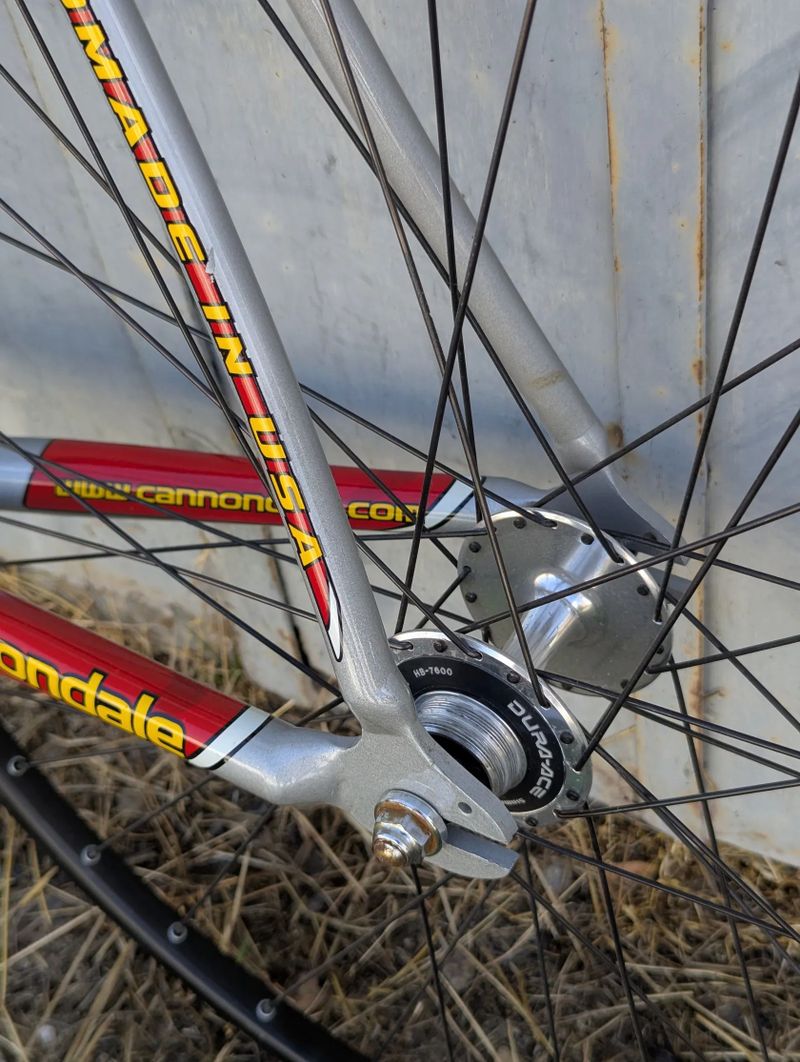 Cannondale Track bike festka fixie 2003 CAAD5, velikost 60, Dura Ace HB-7600 Rigida kola