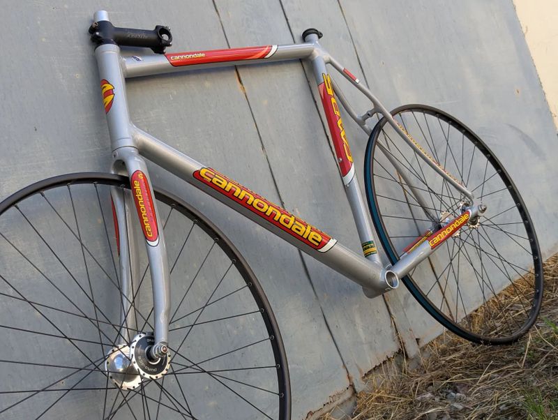 Cannondale Track bike festka fixie 2003 CAAD5, velikost 60, Dura Ace HB-7600 Rigida kola