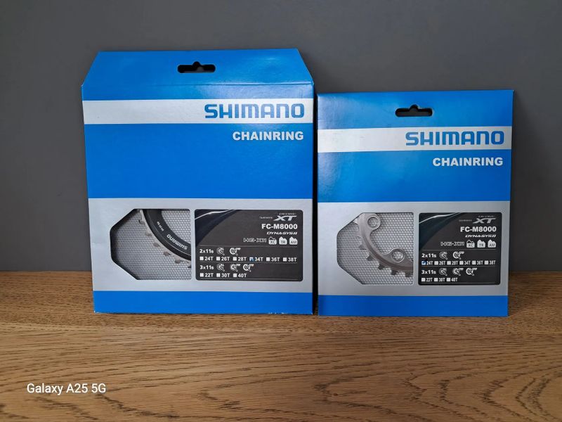 nové převodníky Shimano XT 2x11 FC-M8000 24 a 34 zubů
