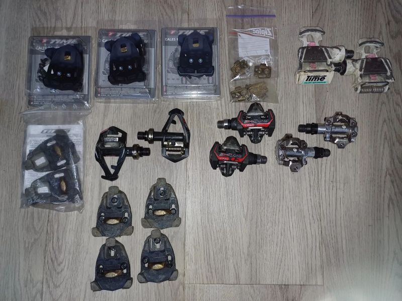 Prodám silniční a bikové pedály TIME a Shimano