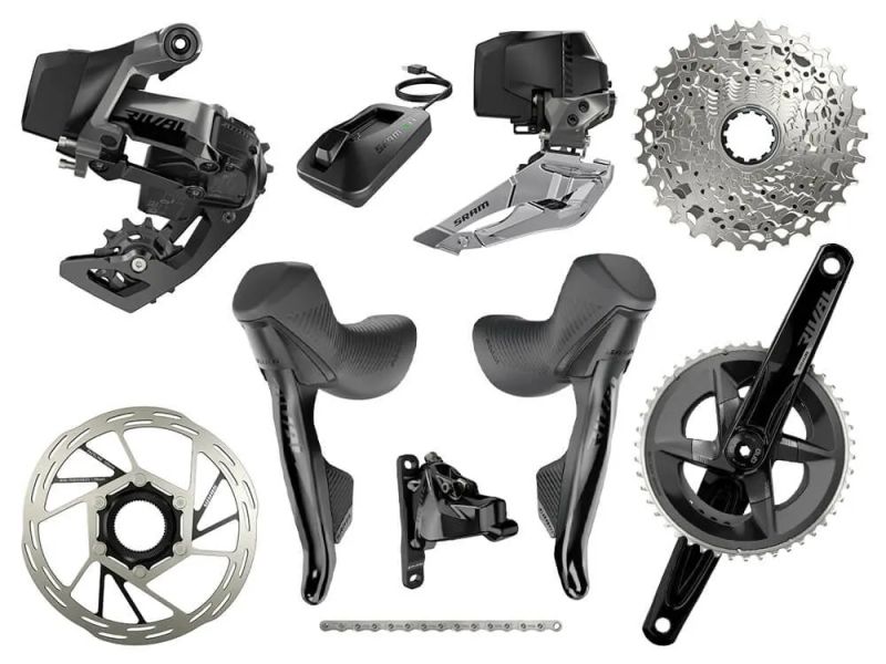 Nová sada s elektronickým řazením SRAM Rival eTap AXS D1 2x12, 48/35T 172,5 cm, kazeta 10-30T