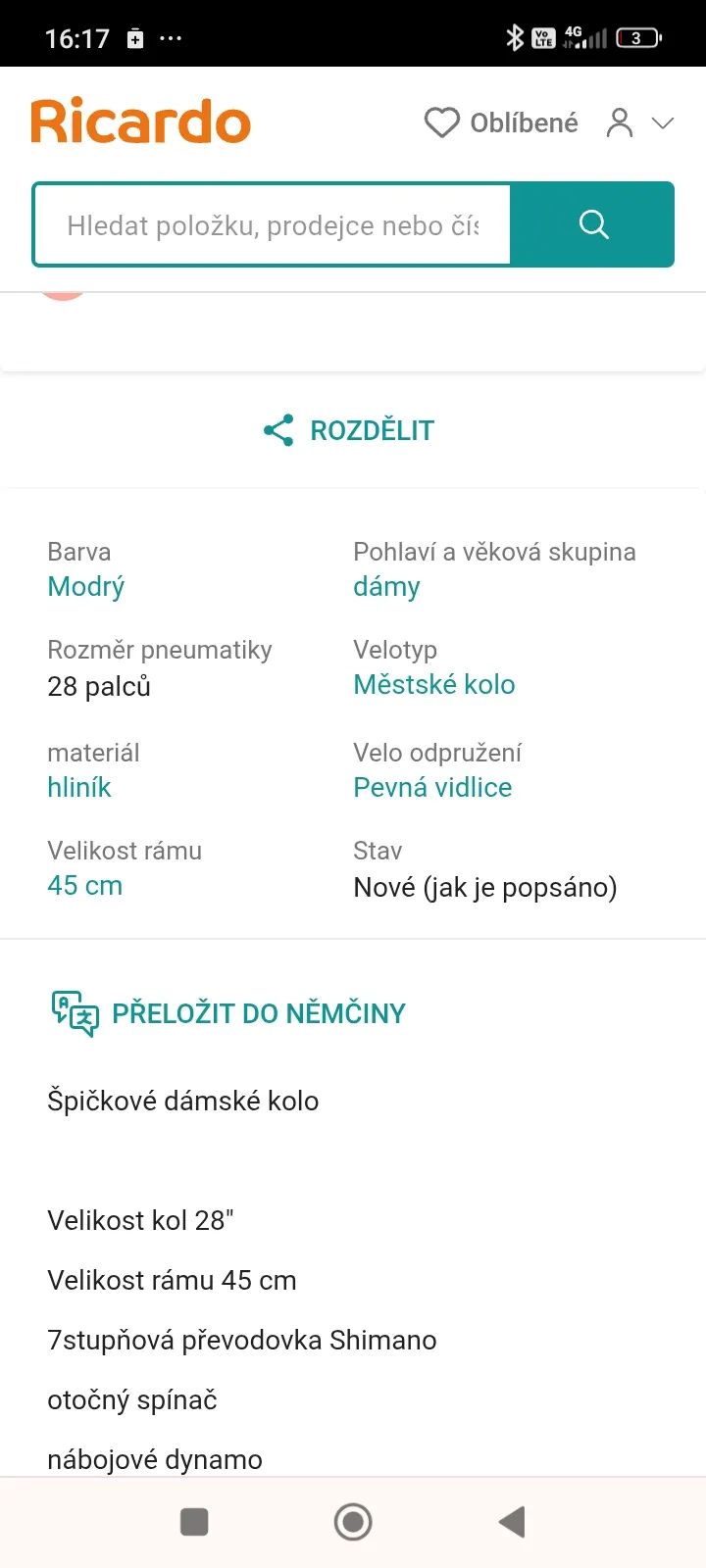 Prodám městské kolo Superior
