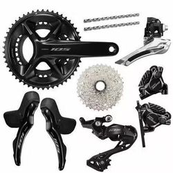 Prodám sadu 2x12 Shimano 105 R7170 - Hydraulické brzdy, mechanické řazení