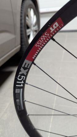 Mullet sada DT Swiss EX511 (622x30), boost, CL, 32 děr, 110/15 a 148/12, náboje DT 350 