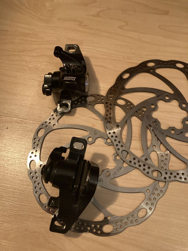 Mechanické kotoučové brzdy Tektro Mira MD-C400 (třmeny a kotouče)