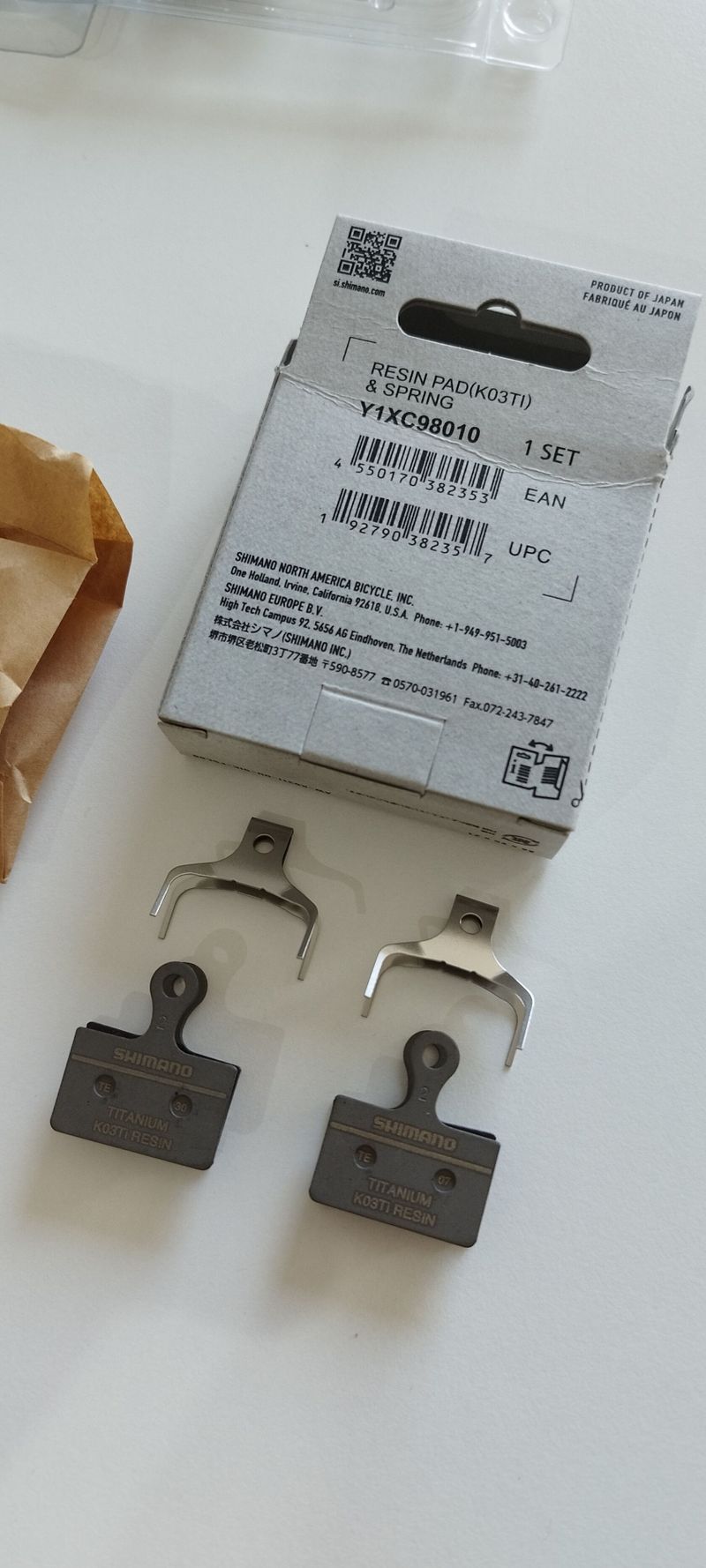Brzdové destičky silniční 105 Shimano K03Ti, K03S Resin