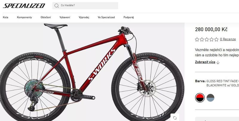 NOVÝ MTB SPECIALIZED S-WORKS EPIC HT. LIMITOVANÉ EDICE.Vel.170-185 cm. ZAKÁZKOVÁ STAVBA.PC=292.000,-