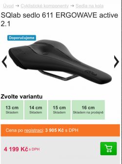 Sedlo SQ Lab 611 Active 13 cm