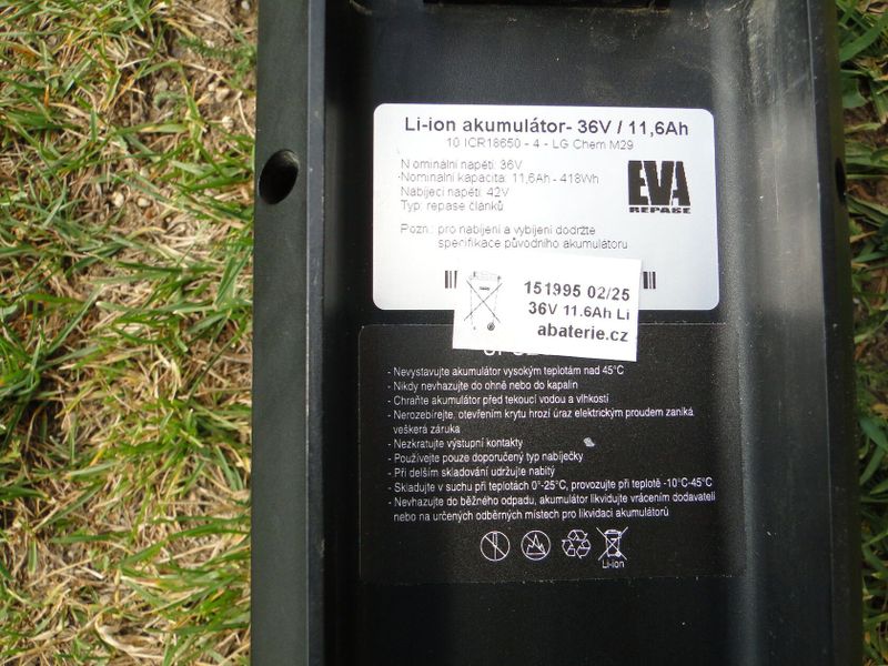 Sestavené elektrokolo s baterii 36V/11,6Ah