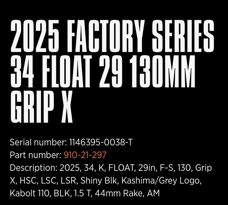 Fox 34 Factory 29" 130mm 15x110mm GripX 2025