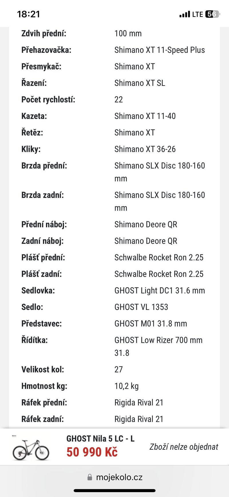 Damske horske kolo Ghost Nila 5 LC ram S, karbon