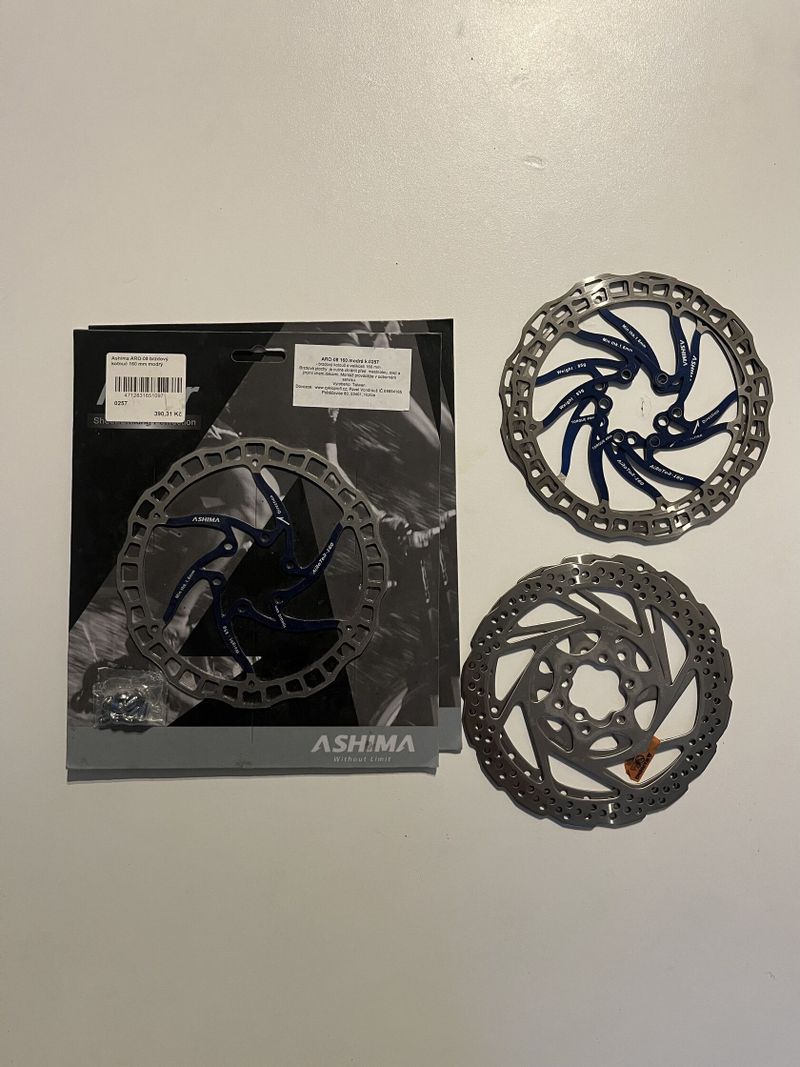 Kotouč Ashima ARO-8 (modrý), Shimano 160 mm – 6 šroubů