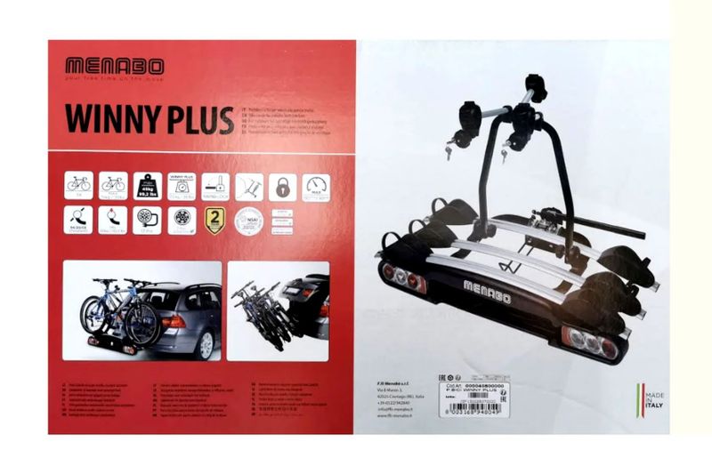 sklápěcí nosič na tažné zařízení - Menabo Winny Plus 3 - pro tři kola