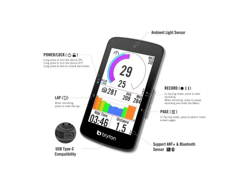 Bryton S800 cyklopočitač s navigací