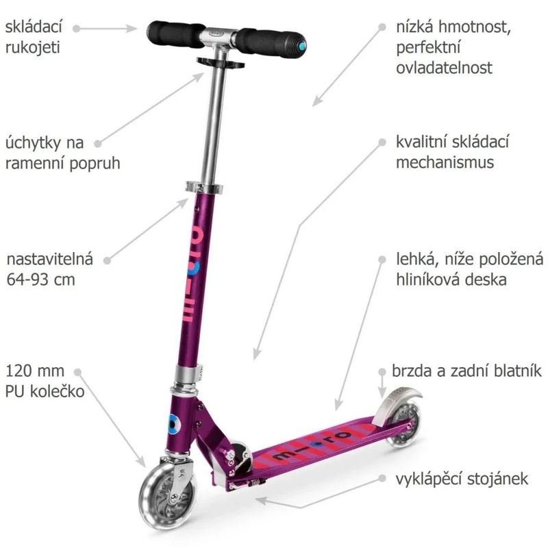 Dětská koloběžka Micro Sprite fialová