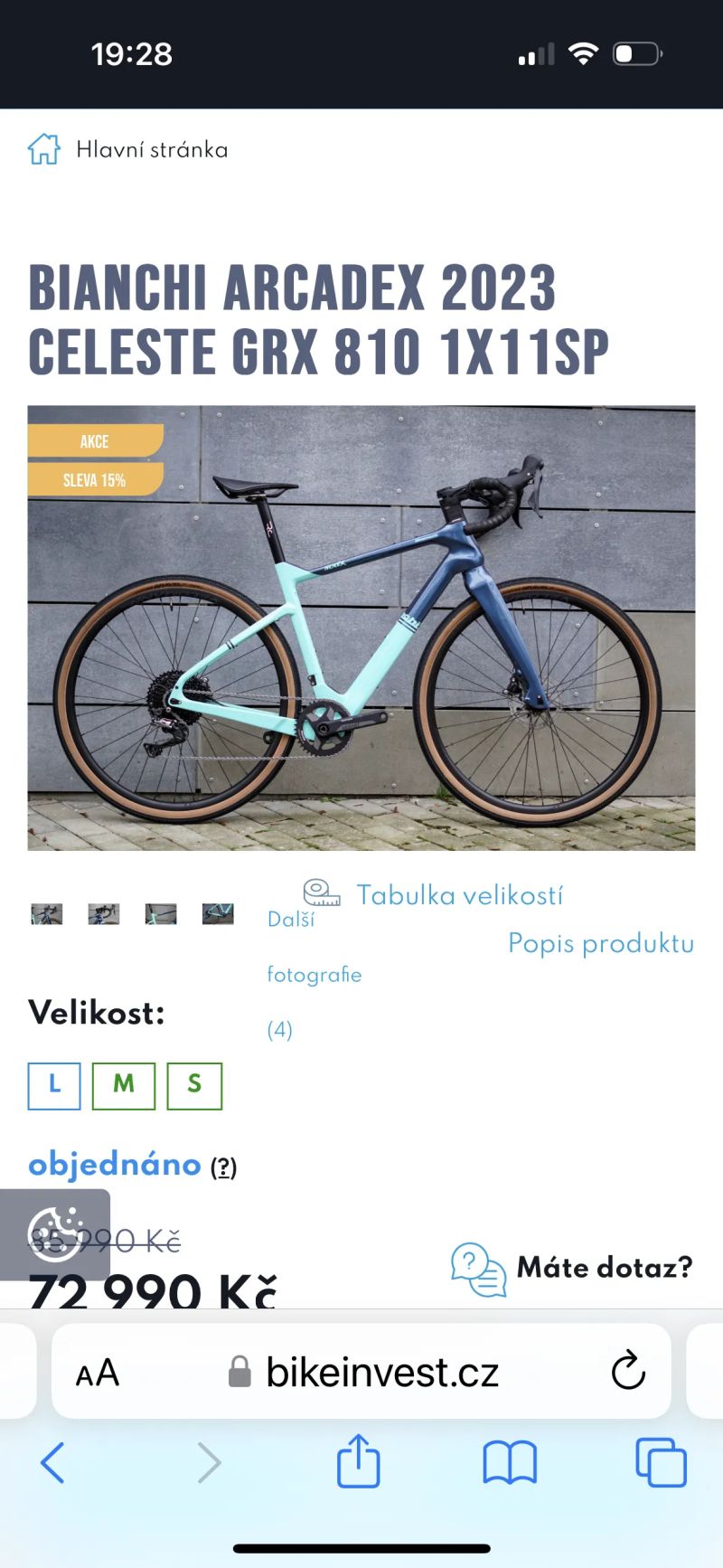 Bianchi Arcadex TOP stav - v záruce!
