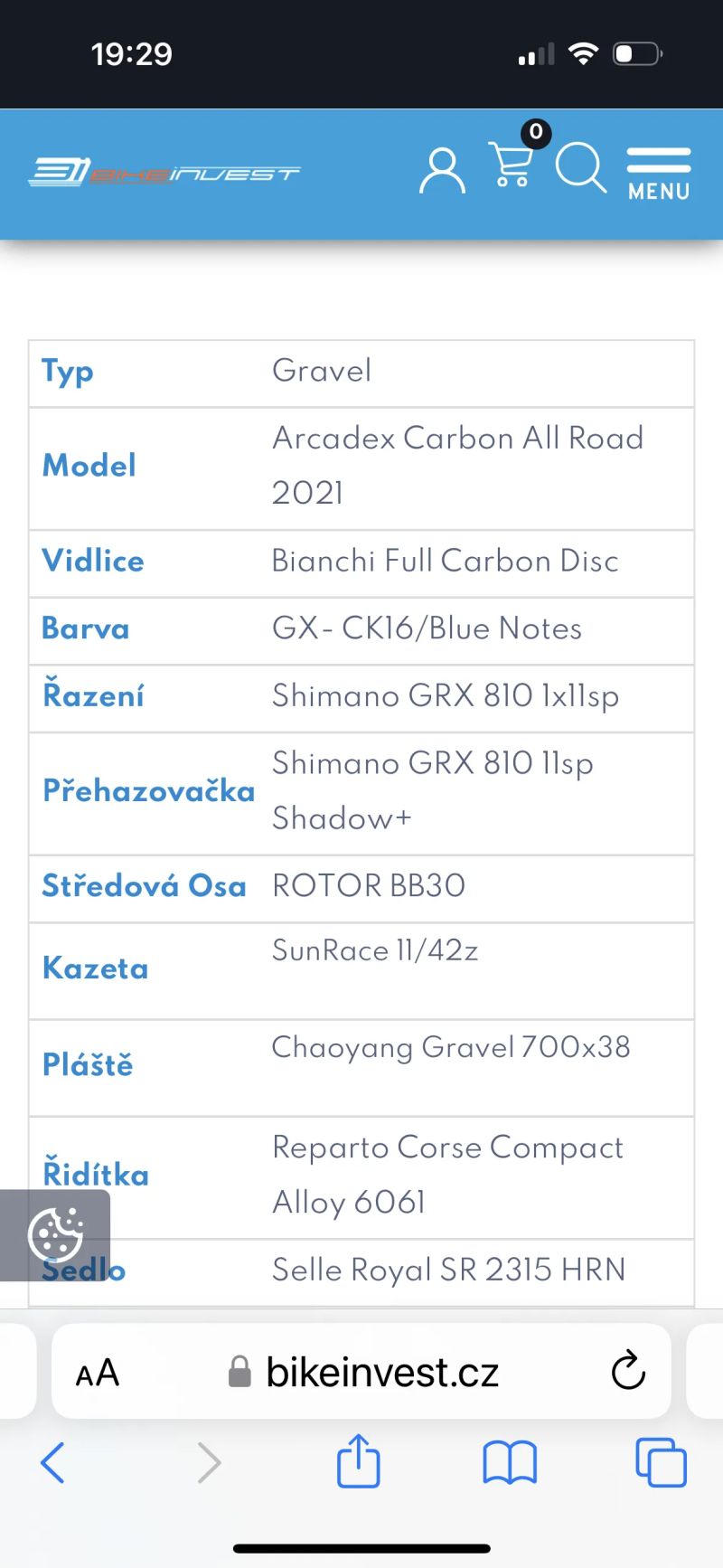 Bianchi Arcadex TOP stav - v záruce!