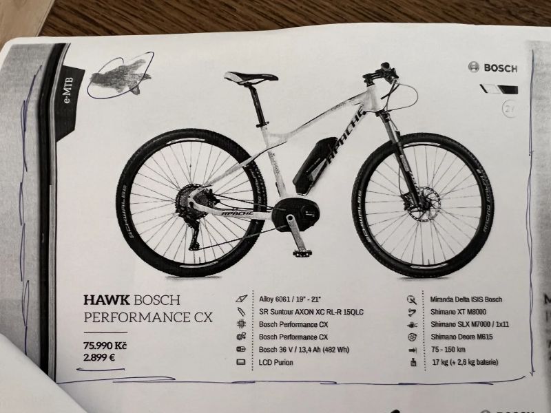Elektrokolo Apache Hawk Bosch CX Performance