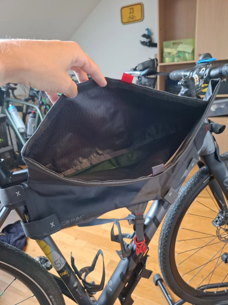 Bikepacking brašna Acepac roll frame bag L + drybag - 1x použito