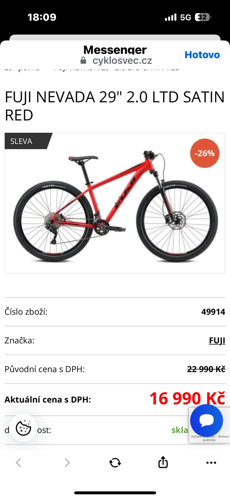 Prodám nové kolo fuji 