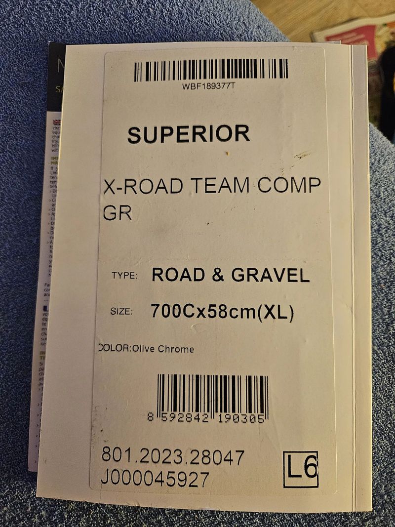Prodám gravel SUPERIOR X-ROAD Team Comp GR, vel. 58cm(XL)