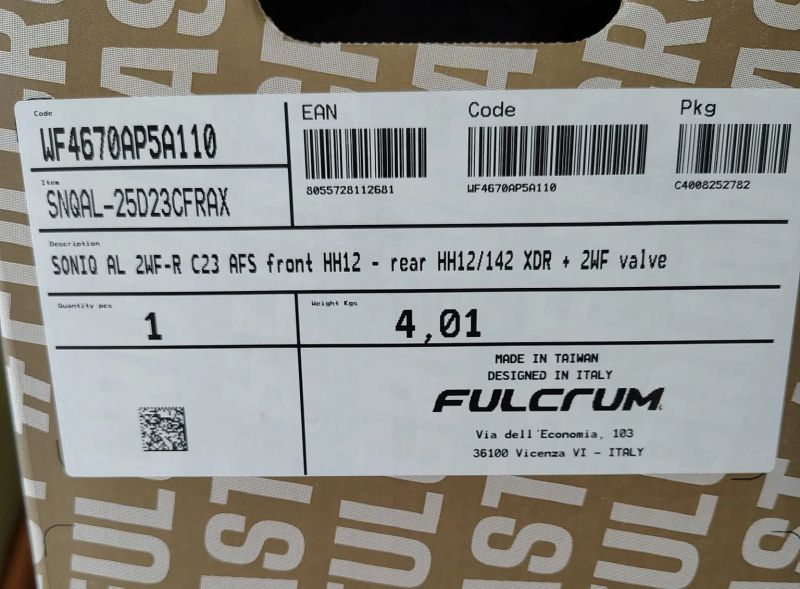 Zapletená kola Fulcrum Sonic AL