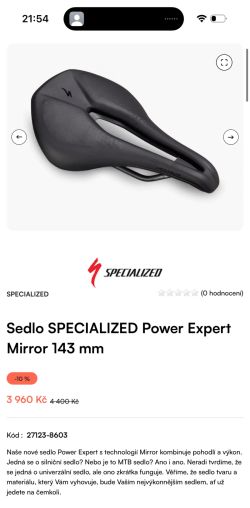 Sedlo SPECIALIZED Power Expert Mirror 143 mm
