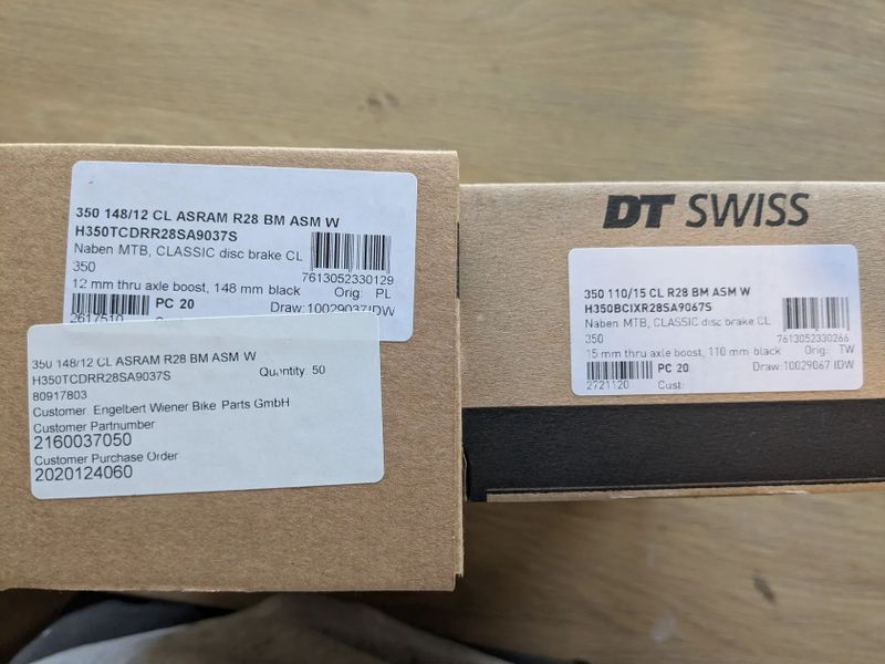 Náboje DT Swiss 350 boost, přední/zadní 