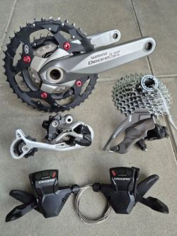 Sada Shimano Deore LX/XT 3x9 vč. brzd